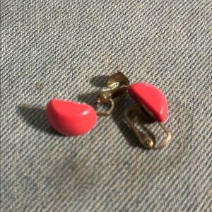 Vintage Red Clip-On Earrings